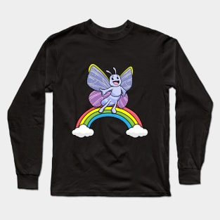 Butterfly with Rainbow and Clouds Long Sleeve T-Shirt